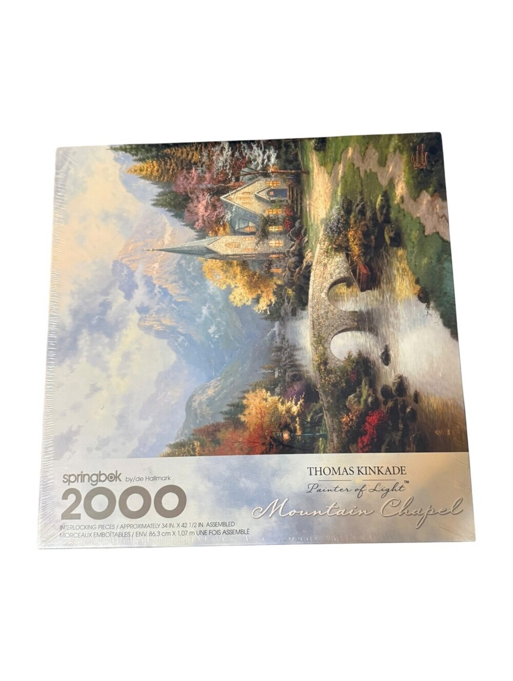 NIB Springbok Thomas Kinkade Mountain Chapel 2000 Piece Jigsaw Puzzle 34x42"